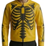 Skeleton Yellow Leather Jacket