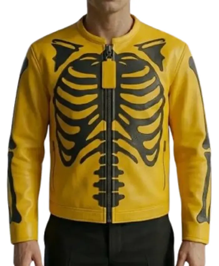 Skeleton Yellow Leather Jacket Skeleton Yellow Leather Jacket