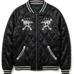 Skull and Crossbone Quilted Black Jacket