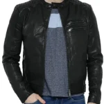 Slim Fit Leather Jacket Moto Lambskin