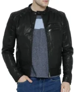 Slim Fit Leather Jacket Moto Lambskin