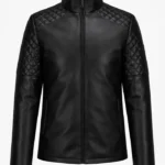 Slim Fit Quilted Black Leather Jacket