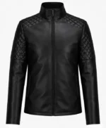 Slim Fit Quilted Black Leather Jacket