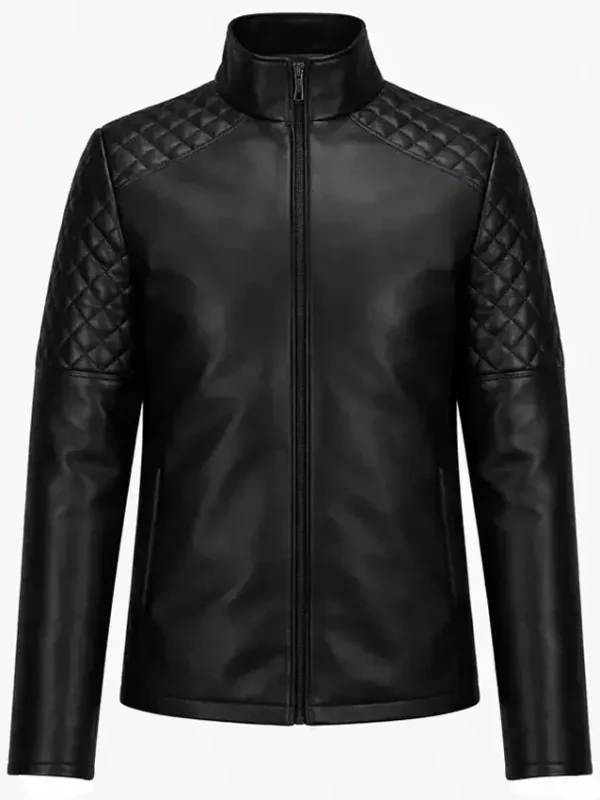 Slim Fit Quilted Black Leather Jacket