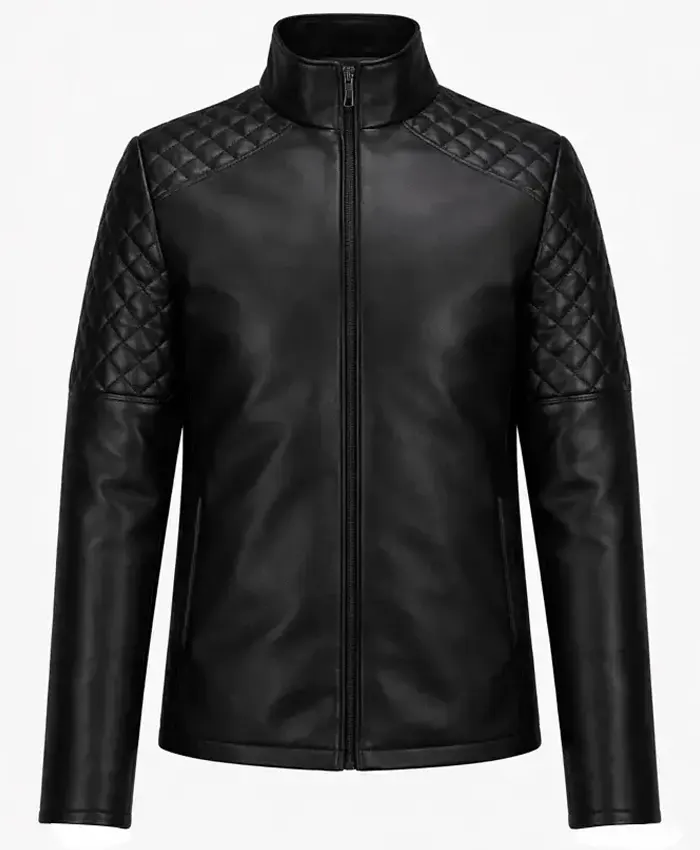Slim Fit Quilted Black Leather Jacket Slim Fit Quilted Black Leather Jacket