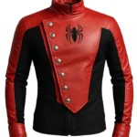 Spider-Man Red and Black Asymmetrical Leather Jacket