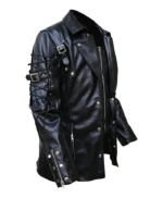 Steampunk Gothic Black Leather Jacket Coat