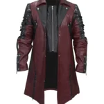 Steampunk Punk Rave Poison Gothic Maroon Leather Coat
