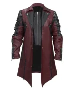 Steampunk Punk Rave Poison Gothic Maroon Leather Coat
