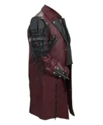 Steampunk Punk Rave Poison Gothic Maroon Leather Coat
