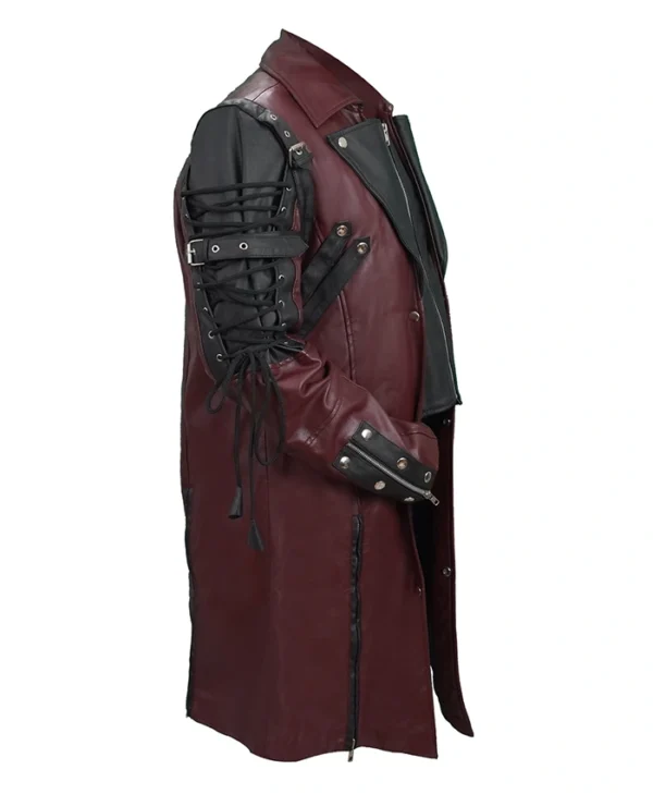Steampunk Punk Rave Poison Gothic Maroon Leather Coat
