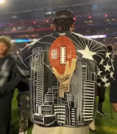Super Bowl ASAP Rocky Rihanna Handprint Jacket