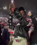 Super Bowl ASAP Rocky Rihanna Handprint Jacket