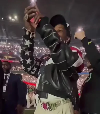Super Bowl ASAP Rocky Rihanna Handprint Jacket