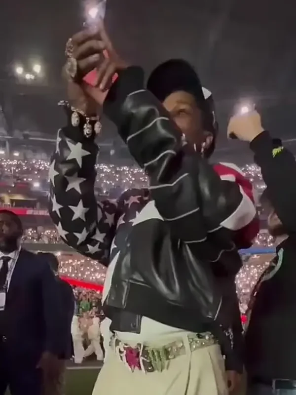 Super Bowl ASAP Rocky Rihanna Handprint Jacket
