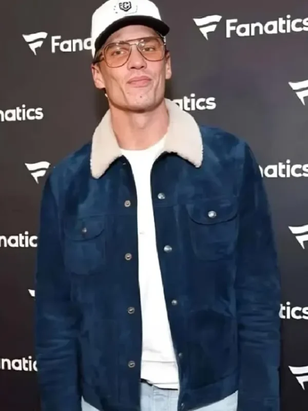 Super Bowl Party Tom Brady Blue Suede Jacket