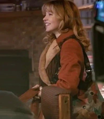 Sydney Sweeney Americana Brown Shearling Coat