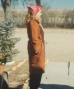 Sydney Sweeney Americana Brown Shearling Coat