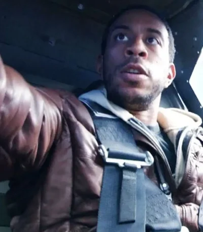 Tej Parker Brown Leather Jacket The Fate Of The Furious
