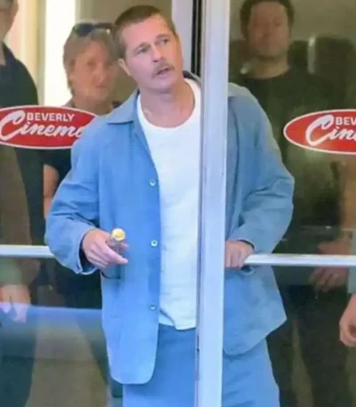 The Adventures of Cliff Booth Brad Pitt Blue Jacket