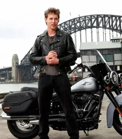 The Bikeriders Austin Butler Black Biker Leather Jacket