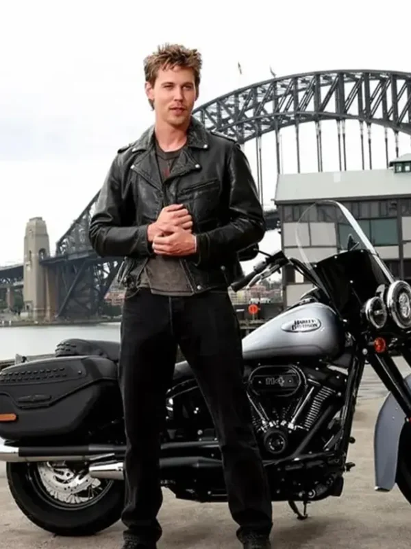 The Bikeriders Austin Butler Black Biker Leather Jacket