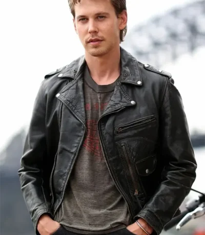 The Bikeriders Austin Butler Black Biker Leather Jacket