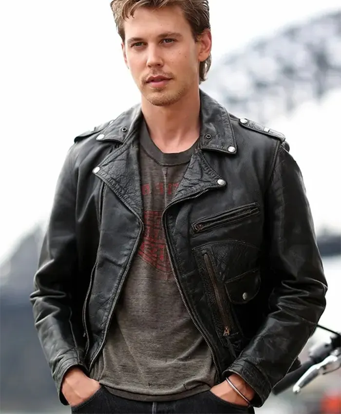 The Bikeriders Austin Butler Black Biker Leather Jacket The Bikeriders Austin Butler Black Biker Leather Jacket