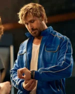 The Chase For Carrera Ryan Gosling Blue Bomber Jacket