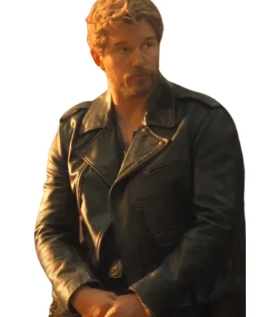 The Electric State Chris Pratt Black Leather Jacket