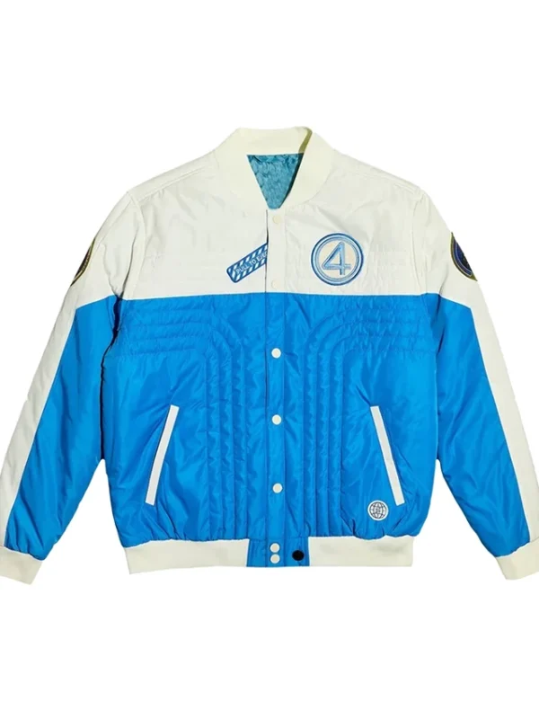 The Fantastic Four First Steps white Blue Bomber Jacket
