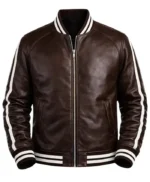 Brown Leather Varsity Jacket