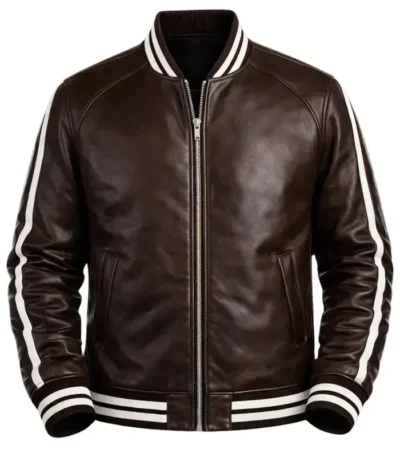 Brown Leather Varsity Jacket