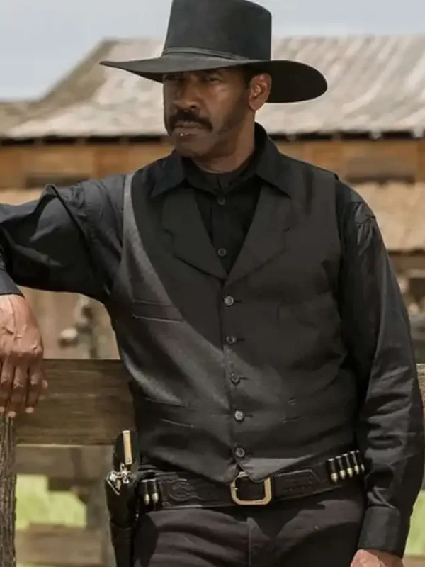 The Magnificent Seven Denzel Washington Black Vest