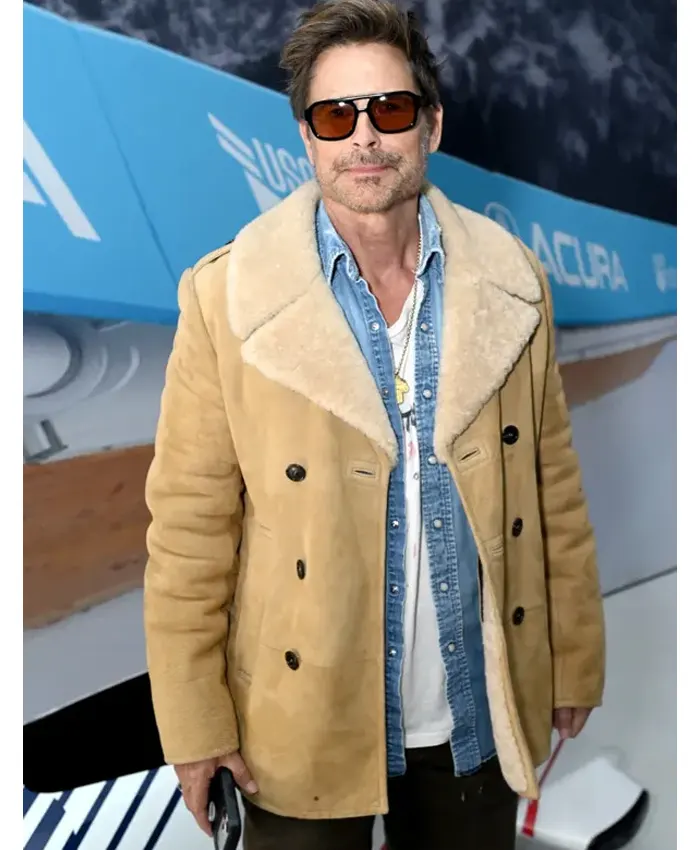 The Musical Rob Lowe Brown Shearling Jacket The Musical Rob Lowe Brown Shearling Jacket