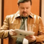 The Office Ricky Gervais S02 EP03 Brown Leather Jacket