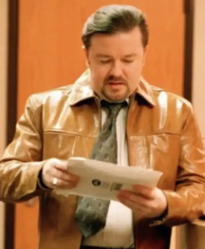 The Office Ricky Gervais S02 EP03 Brown Leather Jacket The Office Ricky Gervais S02 EP03 Brown Leather Jacket