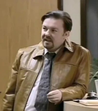 The Office Ricky Gervais S02 EP03 Brown Leather Jacket