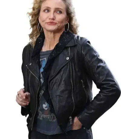 The Sham Cameron Diaz Black Leather Jacket