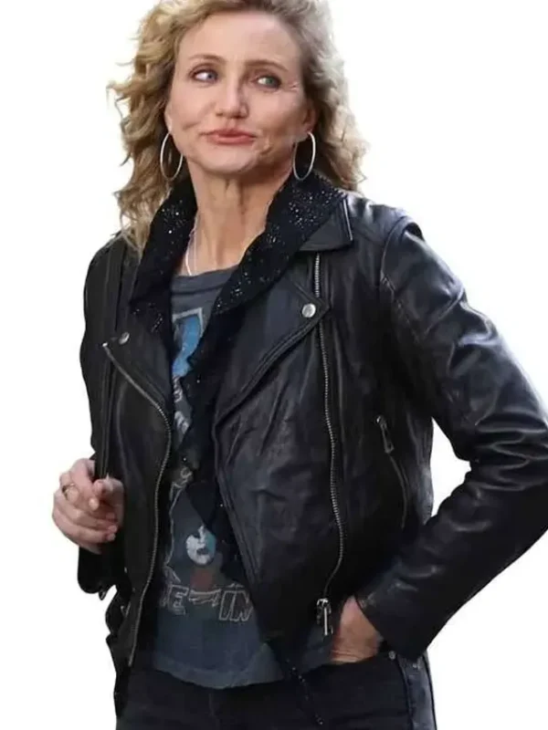 The Sham Cameron Diaz Black Leather Jacket