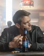 The Silent Hour 2024 Joel Kinnaman Black Leather Jacket