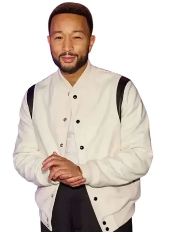 The Voice S29 John Legend White Bomber Jacket