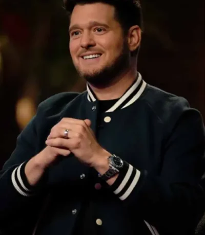The Voice S29 Michael Buble Green Varsity Jacket