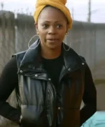 Tiffany Haddish Goes Off Sparkle Clark Puffer Leather Vest