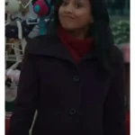 Tiya Sircar A Gingerbread Christmas Purple Coat
