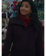Tiya Sircar A Gingerbread Christmas Purple Coat