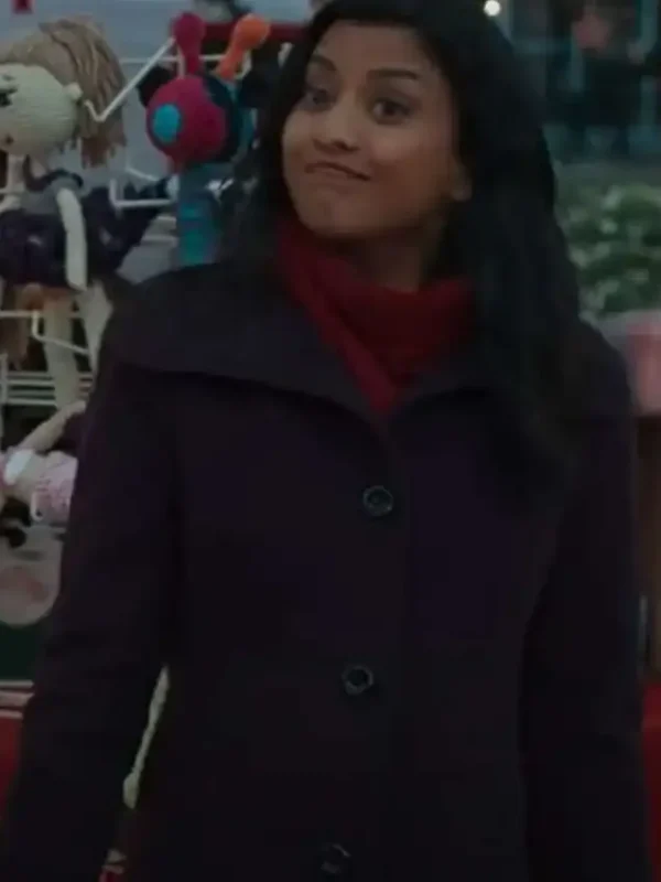 Tiya Sircar A Gingerbread Christmas Purple Coat