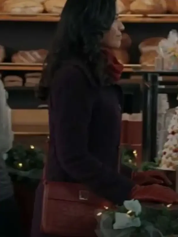 Tiya Sircar A Gingerbread Christmas Purple Coat