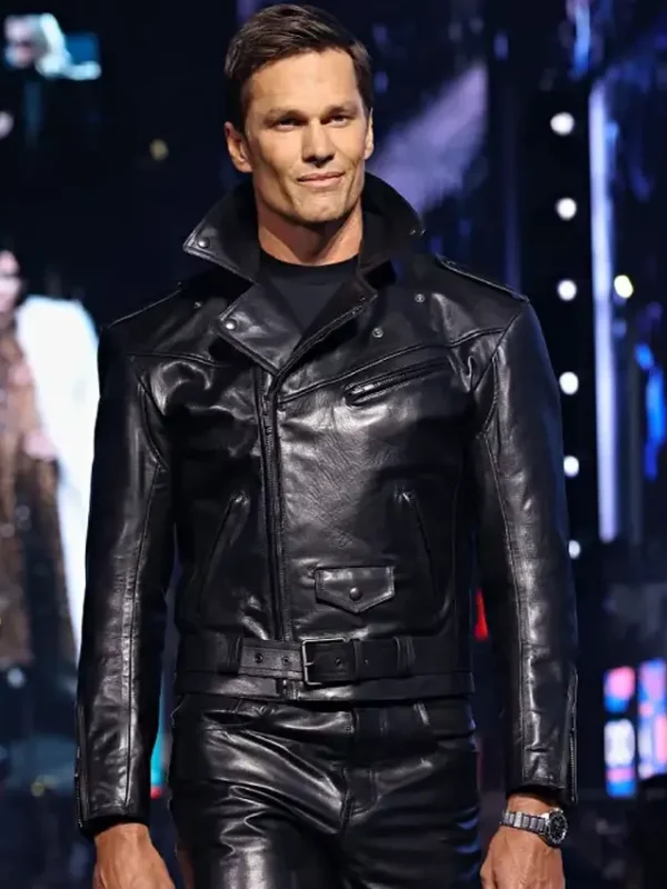 Tom Brady Catwalk Black Leather Jacket