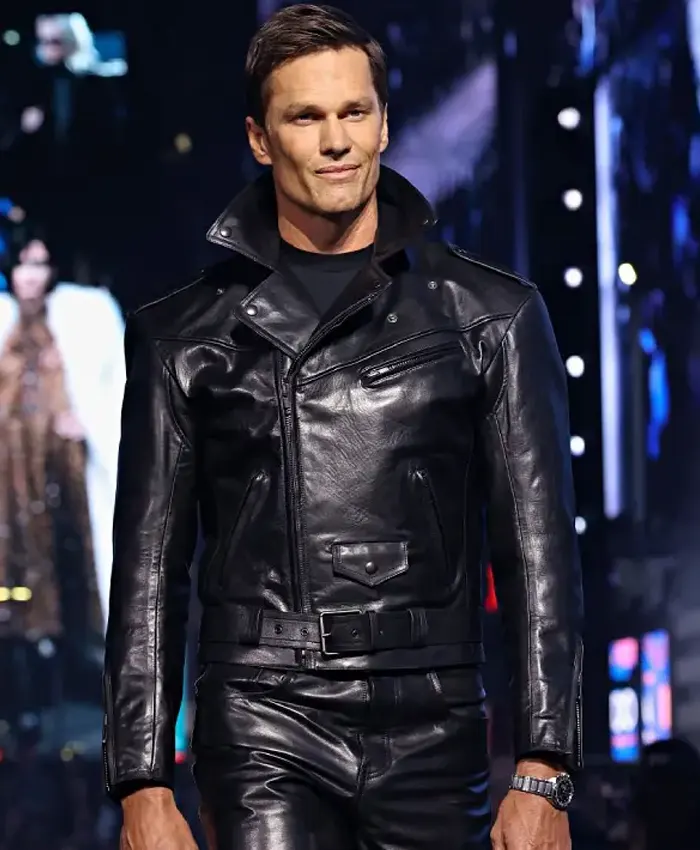 Tom Brady Catwalk Black Leather Jacket Tom Brady Catwalk Black Leather Jacket